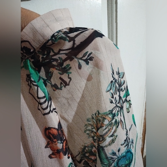 NY & Co. Floral print off the shoulder top sz L - Picture 3 of 6